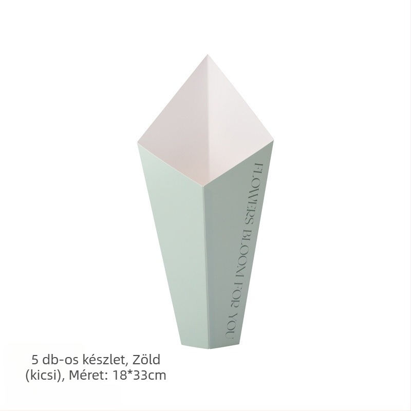 Háromszög alakú virágrendező csomagoló – karton, nyomtatás, cél: ajándék- és virágcsomagolás, modell: papír, csomagolási típus: Opp zacskó, 5 db/csomag, Valentin-nap