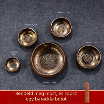 Buddhista hangterápiás hangtál a sutra olvasásához — bronz meditációs tál, márka Yidian auspicious color