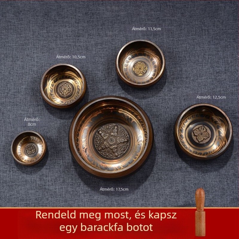 Buddhista hangterápiás hangtál a sutra olvasásához — bronz meditációs tál, márka Yidian auspicious color