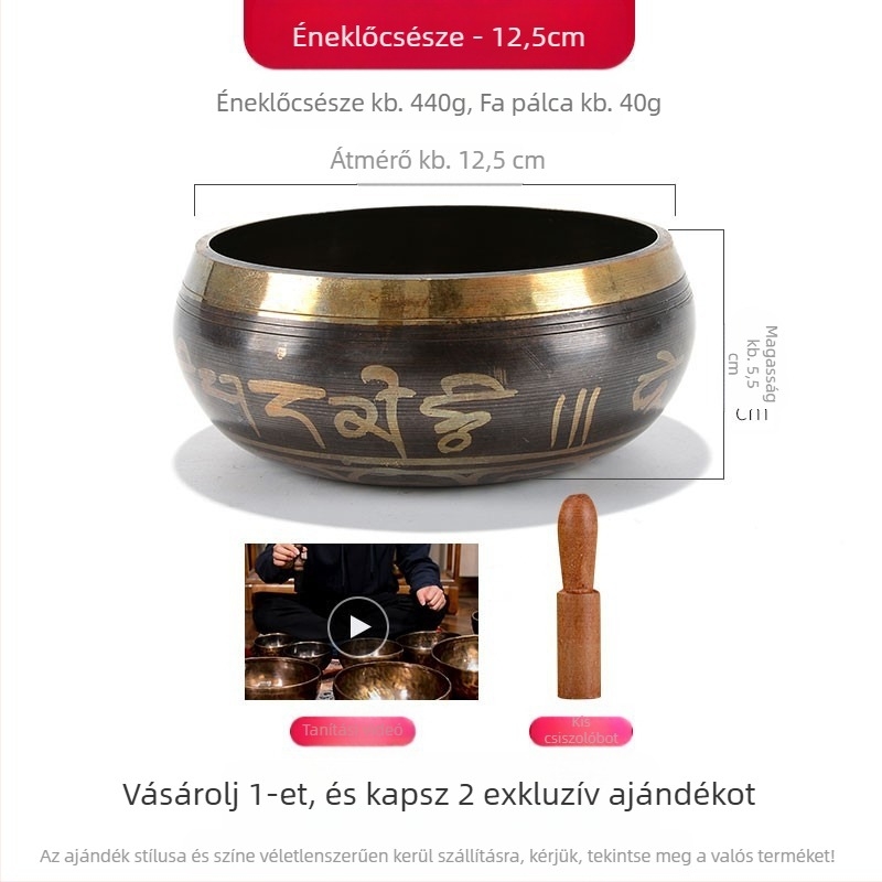 Buddhista hangterápiás hangtál a sutra olvasásához — bronz meditációs tál, márka Yidian auspicious color