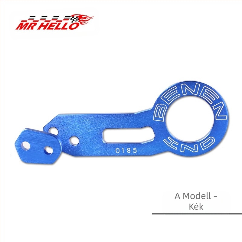 Autó vontató horog alumíniumötvözetből, rögzítő csipesszel, modell 001, hátsó barázdához