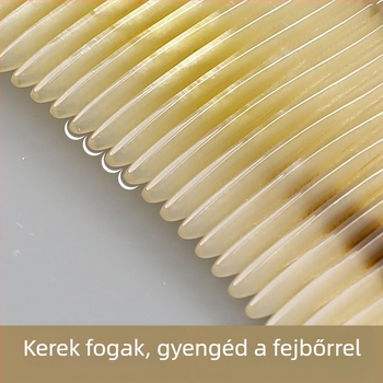 Kiváló minőségű szarv fésű, természetes kézzel készített, finom fogú, Qizanggou márka