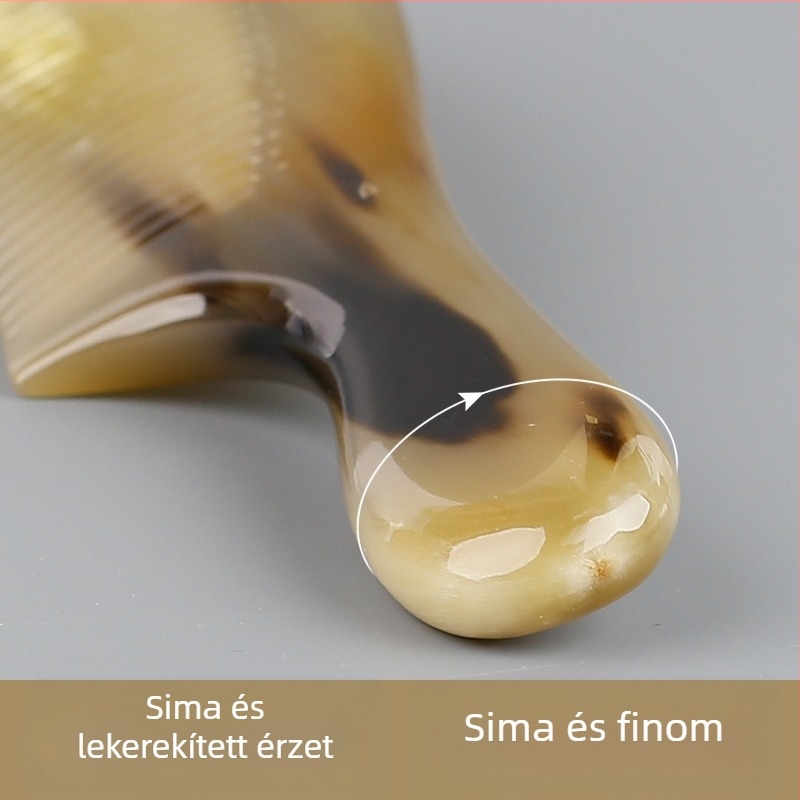 Kiváló minőségű szarv fésű, természetes kézzel készített, finom fogú, Qizanggou márka