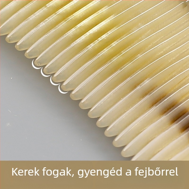 Kiváló minőségű szarv fésű, természetes kézzel készített, finom fogú, Qizanggou márka
