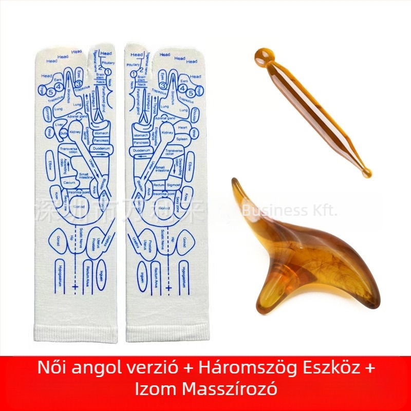 Reflexológiai zokni talp pontokkal és meridián masszázzsal, 48 tűs kötés