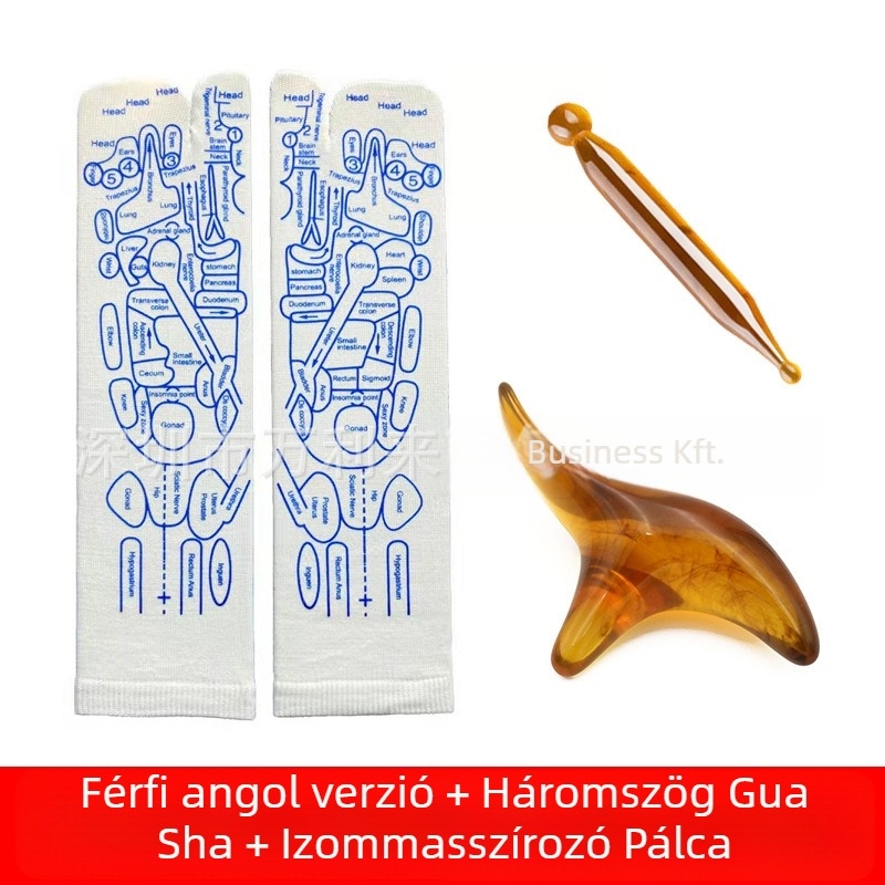 Reflexológiai zokni talp pontokkal és meridián masszázzsal, 48 tűs kötés