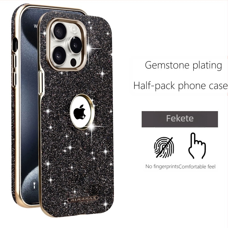 iPhone 17 Pro Max tok fényes dizájnnal és kiemelt logóval, mágneses ütésálló, teljes védelem, luxus