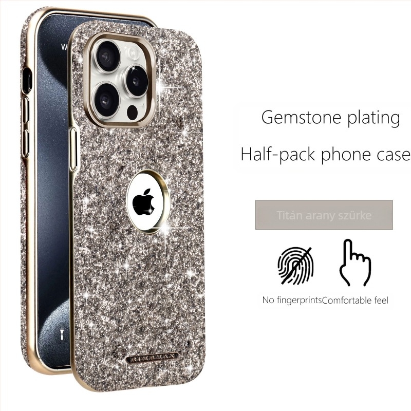 iPhone 17 Pro Max tok fényes dizájnnal és kiemelt logóval, mágneses ütésálló, teljes védelem, luxus