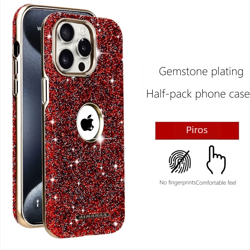 iPhone 17 Pro Max tok fényes dizájnnal és kiemelt logóval, mágneses ütésálló, teljes védelem, luxus