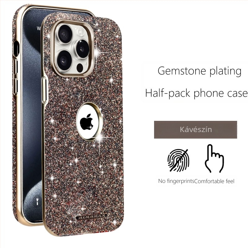 iPhone 17 Pro Max tok fényes dizájnnal és kiemelt logóval, mágneses ütésálló, teljes védelem, luxus
