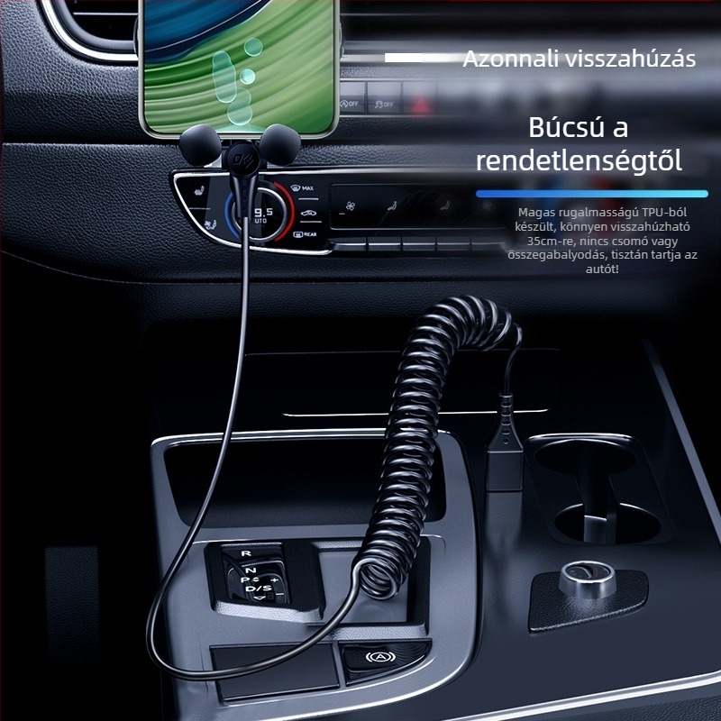 3 az 1-ben adat- és gyorstöltő kábel Lightning, Micro USB és USB-C interfésszel, 1,5 m hosszú, 120 W max, TPE anyag