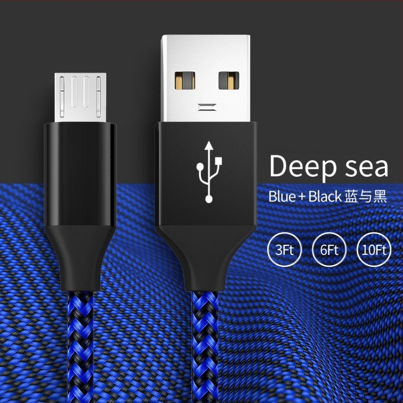 Személyre szabott Android V8 gyors töltésű Micro USB adatkábelt, szőtt alumíniumötvözet USB töltőkábel