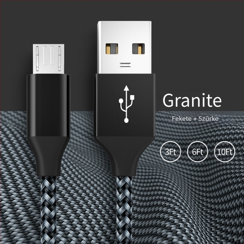 Személyre szabott Android V8 gyors töltésű Micro USB adatkábelt, szőtt alumíniumötvözet USB töltőkábel