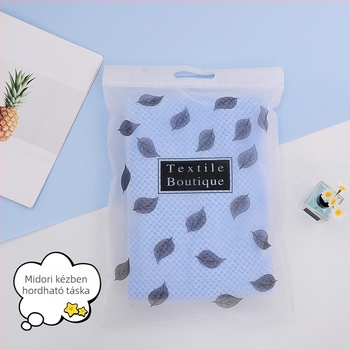 Fürdőlepedő korallf fleece-ből, méhsejt‑ananász mintával, 200–300 g, 32s fonal, vége varrással és kampós szegéllyel