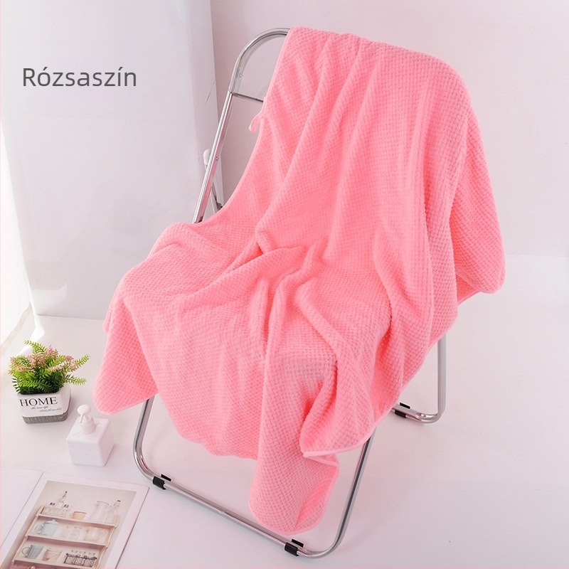 Fürdőlepedő korallf fleece-ből, méhsejt‑ananász mintával, 200–300 g, 32s fonal, vége varrással és kampós szegéllyel