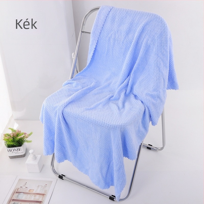 Fürdőlepedő korallf fleece-ből, méhsejt‑ananász mintával, 200–300 g, 32s fonal, vége varrással és kampós szegéllyel