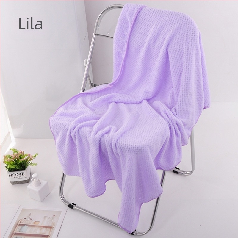 Fürdőlepedő korallf fleece-ből, méhsejt‑ananász mintával, 200–300 g, 32s fonal, vége varrással és kampós szegéllyel