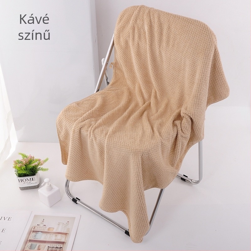 Fürdőlepedő korallf fleece-ből, méhsejt‑ananász mintával, 200–300 g, 32s fonal, vége varrással és kampós szegéllyel