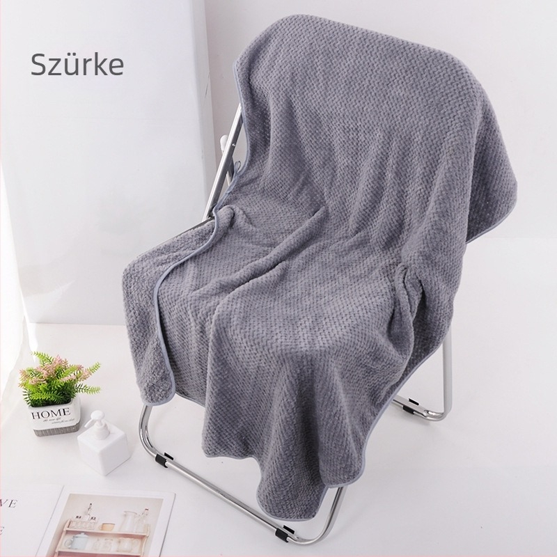 Fürdőlepedő korallf fleece-ből, méhsejt‑ananász mintával, 200–300 g, 32s fonal, vége varrással és kampós szegéllyel