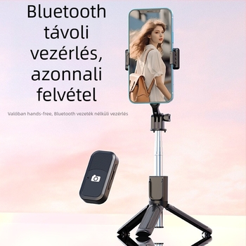 Perfect Shot Mini Selfie Stick Bluetooth távirányítóval, hordozható telefon-tartó és talajon álló tripod | ABS + rozsdamentes acél