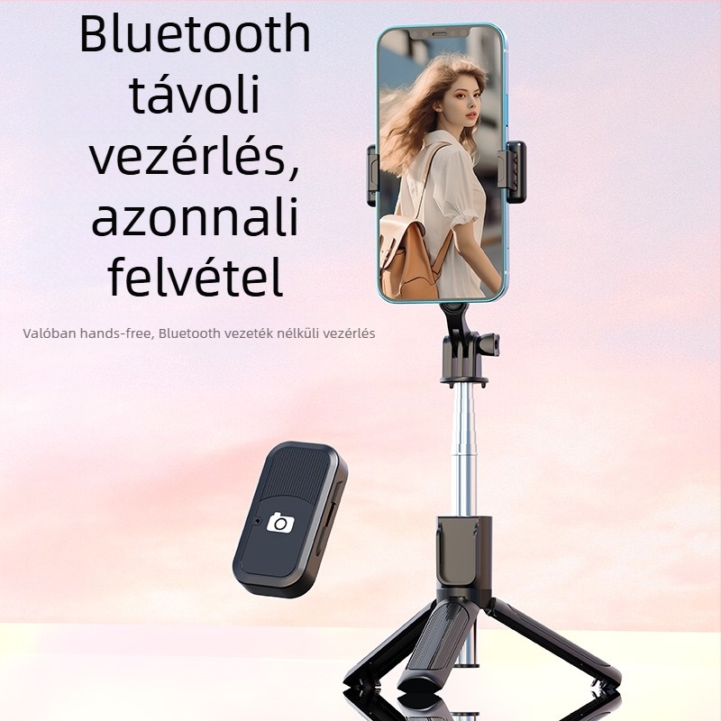 Perfect Shot Mini Selfie Stick Bluetooth távirányítóval, hordozható telefon-tartó és talajon álló tripod | ABS + rozsdamentes acél