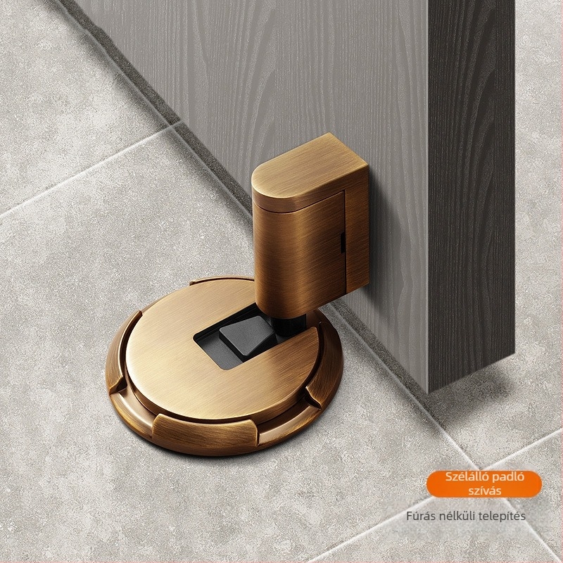 Padlóra szerelhető ajtó‑szívó, automatikus zárás, modell 87006, cinkötvözet, elektroplattolt felület, padlóra szerelés, kézi működtetés