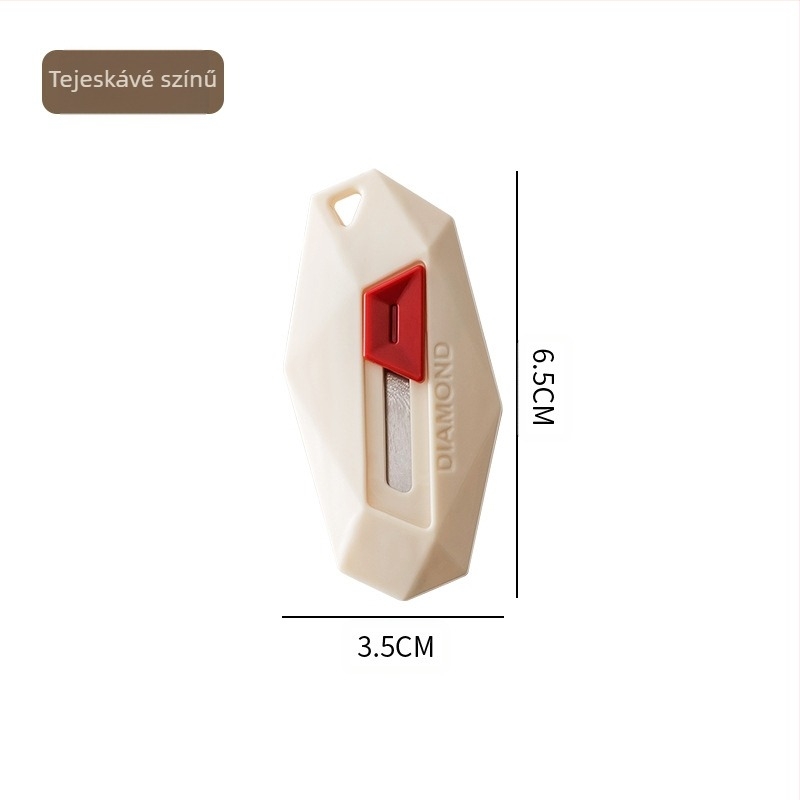 Mini mágneses doboznyitó kés - anti-tapadó belső penge, ABS + rozsdamentes acél, modell 2625, tömeg 15 g