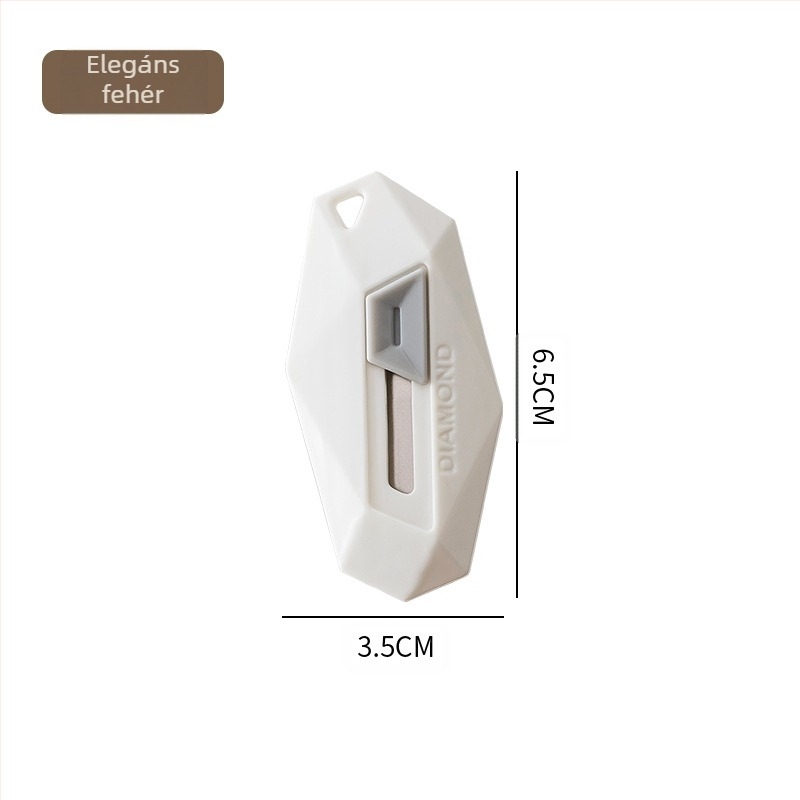Mini mágneses doboznyitó kés - anti-tapadó belső penge, ABS + rozsdamentes acél, modell 2625, tömeg 15 g