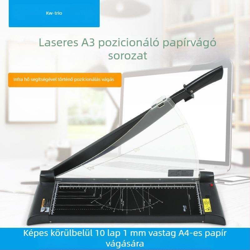 Súlyos kivitelű papírvágó guillotine, modell 13036, maximális vágási méret: A3, anyag: fém, használat: vágás, márka Can be excellent