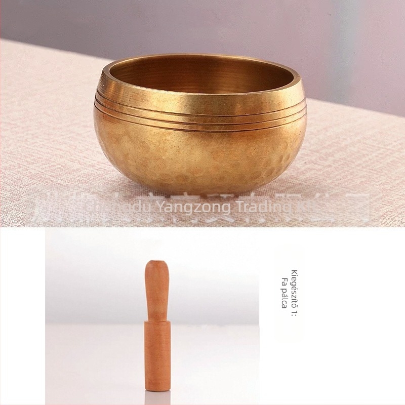Réz buddhista énekes tál meditációhoz – kézzel készített, 220 g, vallási használatra