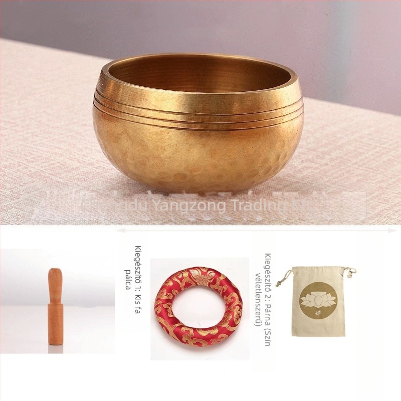 Réz buddhista énekes tál meditációhoz – kézzel készített, 220 g, vallási használatra