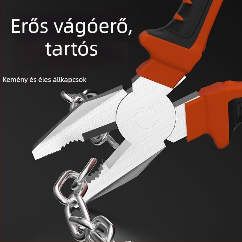 Zárófogó huzalokhoz, többfunkciós fogó, ipari színvonalú keménység, zárófej hossza 40, vágási átmérő 30