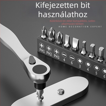 Fengwick hex socket bitkészlet racsnis csavarhúzóhoz – króm-vanádium acél, polírozott felület, tartalmaz mini racsnis fejet