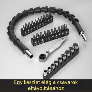 Fengwick hex socket bitkészlet racsnis csavarhúzóhoz – króm-vanádium acél, polírozott felület, tartalmaz mini racsnis fejet