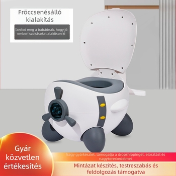 Gyerekeknek szóló toalettsál repülőgép-dizájnnal, PP+PU anyagból, önálló csomagolás, licencelhető magáncímke