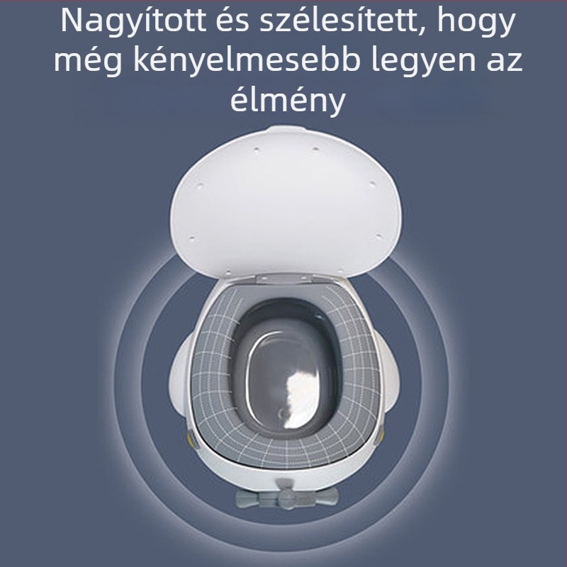 Gyerekeknek szóló toalettsál repülőgép-dizájnnal, PP+PU anyagból, önálló csomagolás, licencelhető magáncímke