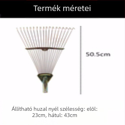 Kinyitható acélsodronyos lombseprő kerthez és otthoni használatra