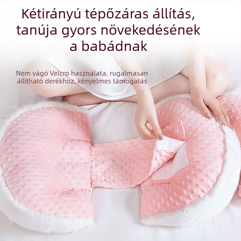 U-formájú terhességi párna – derék és has támasz, poliészter töltet, huzat kémiai rostból, testreszabható