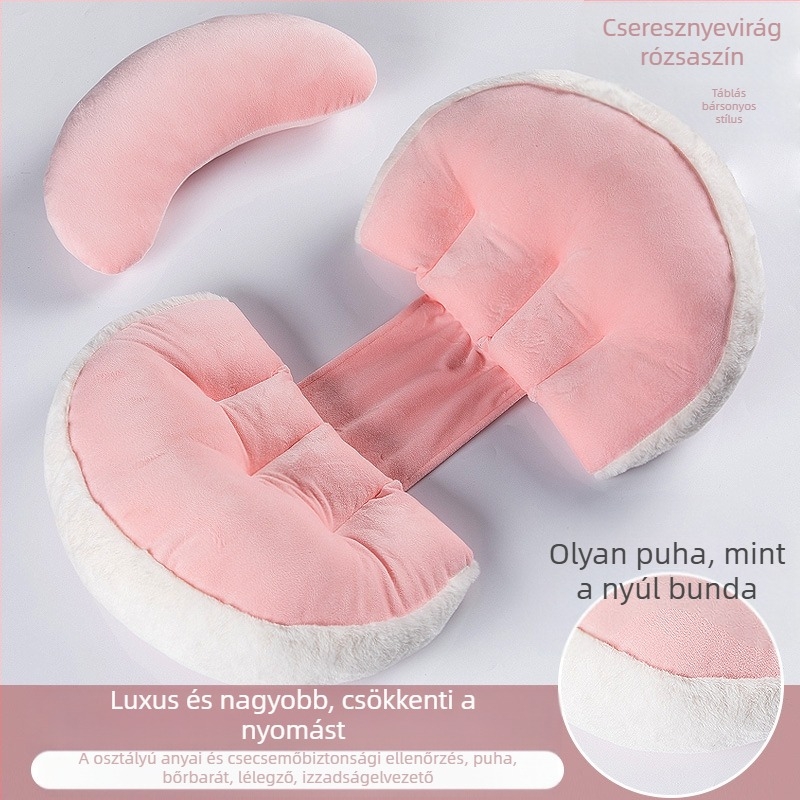 U-formájú terhességi párna – derék és has támasz, poliészter töltet, huzat kémiai rostból, testreszabható