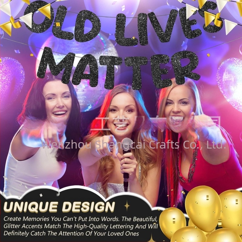 Old Lives Matter zászló – fotórekvizit születésnapi és nyugdíjas rendezvényre | Márka shangcai, Anyag: papír, Stílus: Celebrate, IP: No authorization