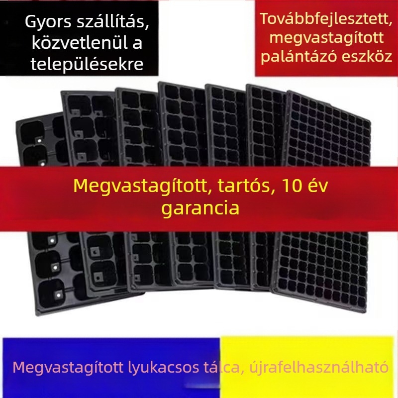 Zöldségnevelő tálca: zeller, koriander, rizs – különböző méretek, vastag falú, sík kerti tálca