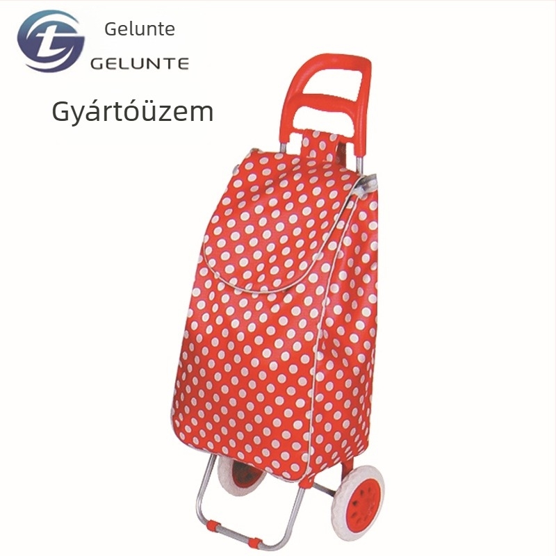 Kézzel húzható, összecsukható kétkerekű bevásárlókocsi vasból, márka Glendt, teherbírás 50 kg statikus / 25 kg dinamikus