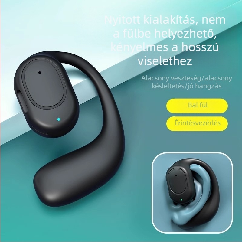 Csontvezetéses Bluetooth fülhallgató, 2024-es új modell, vezeték nélküli sporthoz, zajcsökkentés, fülhurok kialakítás, hosszú akkumulátor-üzemidő