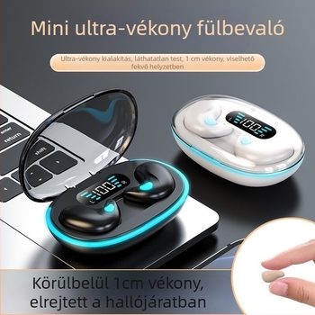 Ultra vékony mini vezeték nélküli Bluetooth fülhallgató, in-ear, Bluetooth 5.0, 10 m hatótáv, sztereó hívások, vízálló
