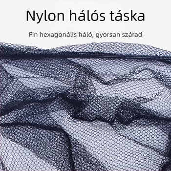 Alumínium ötvözetből készült háromszög alakú integrált horgász háló, összecsukható teleszkópos kézi háló finom szemmel, szájnyílás átmérője 40 cm, mélység 30 cm, összecsukható