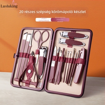 Körömvágó készlet – rozsdamentes acél és szénacél; durva bőr eltávolító reszelő; körömfelület csiszoló eszköz; körömvágó készlet; Lusluking