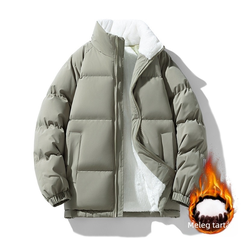 Uniszex chenille pamutkabát, álló gallérral, bélés acetát, töltet poliészter-pamut, őszi-téli