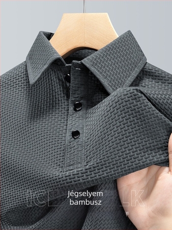 Férfi polo felső gallérral, könnyű nylon anyag, rövid ujjú, szabás: Regular, légáteresztő, magas színállóság, nyár