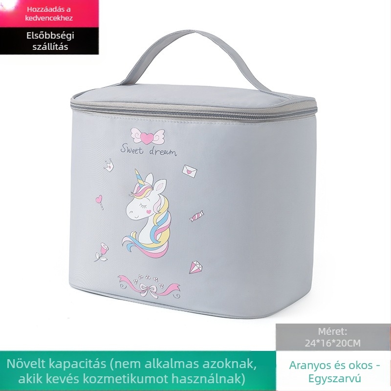 Sminkes táska, összecsukható és vízálló, hordozható utazásokhoz, Koreai-Ins stílusú, tisztálkodási neszesszer