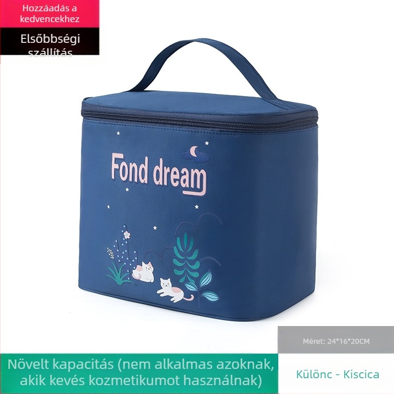 Sminkes táska, összecsukható és vízálló, hordozható utazásokhoz, Koreai-Ins stílusú, tisztálkodási neszesszer